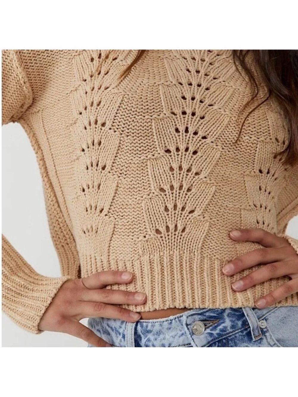 Free People Bell Song Pullover Sandcastle Size XS - Picture 2 of 11